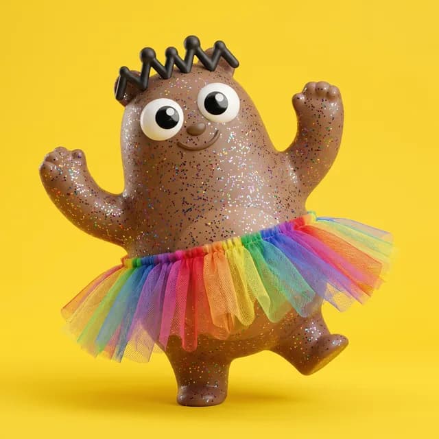 Pika vestindo o look Glitter de Bloco
